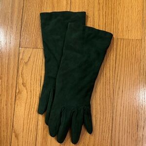 Coach Elegant Forest Green Suede Gloves